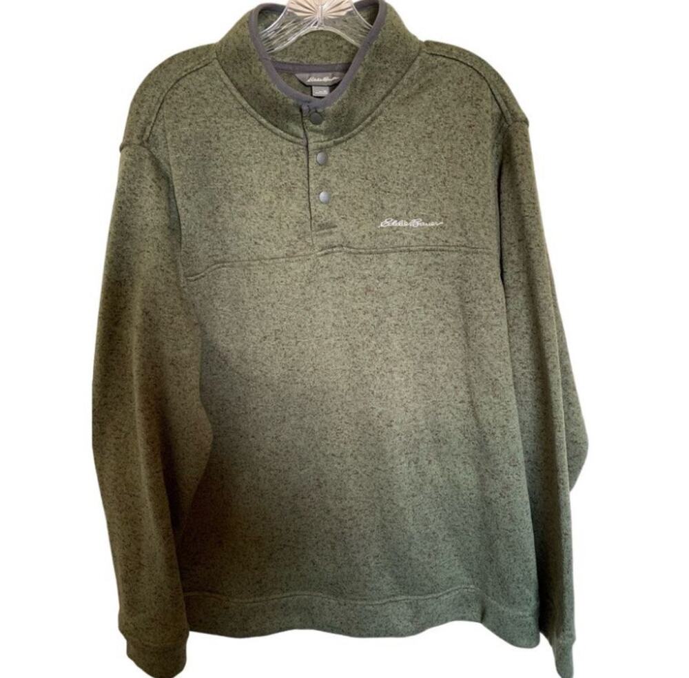 Eddie Bauer Radiator fleece t snap pullover men's XL green